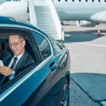Luxury limo at Houston airfield for discovery flight