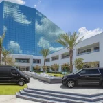 Chauffeured car service arriving at The Decorative Center Houston